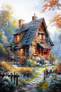 Landscape Painting on Canvas, Farm House Painting