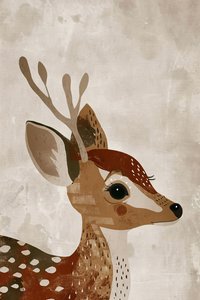 Bohemian animal child decoration, minimalist deer illustration