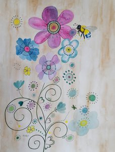 Bee and Her Flowers