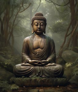 Spiritual Buddhist Decoration, Peaceful Meditation by F. Abderrahim