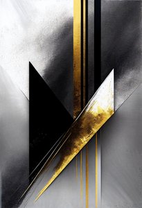 Abstract Black & Gold Stripes & Line Background by F. Abderrahim