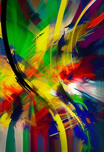 Abstract Digital Painting A Blend of Vibrant Colors by F. Abderrahim