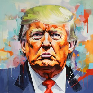 Donald Trump Canvas Oil Painting by F. Abderrahim