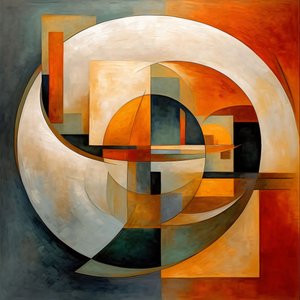 Red Yellow Blue Circle Canvas by F. Abderrahim