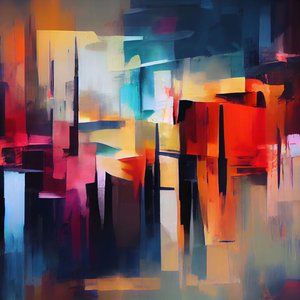 Vibrant Abstract Composition by F. Abderrahim