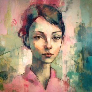 Young Pink Punk Woman Maurice Portrait by F. Abderrahim