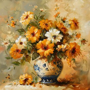 19th-Century Vase Adorned with Elegant Golden floral by F. Abderrahim