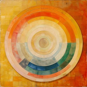 Abstract oil painting, mystic art, Hilma af Klint style by F. Abderrahim