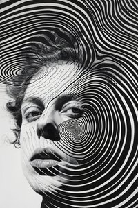 Man in Paranoia Vortex, Minimalist Drawing Sketch by F. Abderrahim