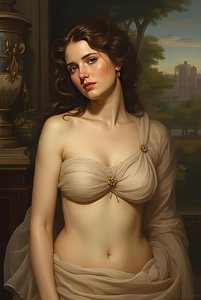 Full Body Beautiful Profile Woman in Love, Fantasy, Surrealism by F. Abderrahim