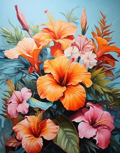 Flower Bouquet Orange and Pink by F. Abderrahim
