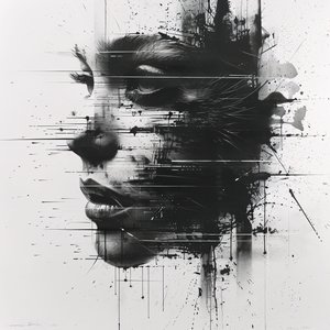 Zoomed-Out Portrait of a Black and White Minimalist Woman