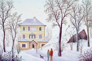 Hellbrunn Monthly Castle in Winter by Regine Dapra