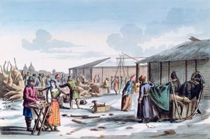 Meat Market during Winter, Russia, 1821