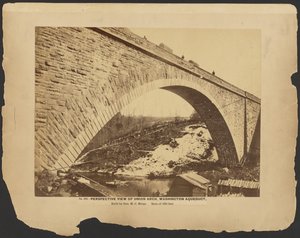 No. 302. Perspective View Union Arch, Washington Aqueduct Built by General M.C. Meigs, Span 220 feet. March 1864 by A.J. Russell