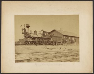 Wyoming Station Engine 23 on Main Track, Wyoming by A.J. Russell