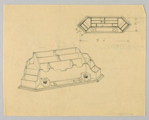 Design for Desk Organizer in Plan and Elevation