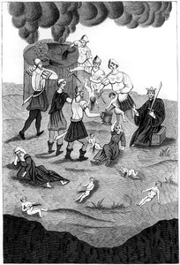 Jews taking the blood from Christian children for their mystic rites, 1849