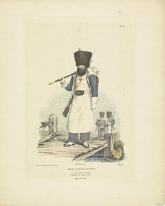 Sapper in Full Dress, 1820-1825 (Military Costumes of the Kingdom of the Netherlands) by A. Courtois