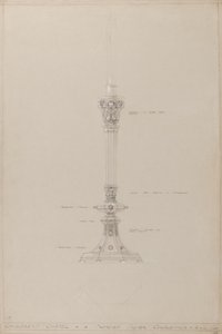 Childrens Chapel: proposed silver candlestick, actual size by A. Edward Jones and Co.