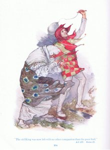 The old king was now left with no other companion than the poor fool (King Lear)
