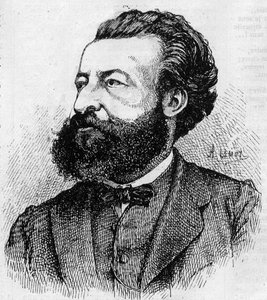 Portrait of Ulrich de Fonvielle (1833-1911), French journalist and literator - Engraving by Lemot of 1870 by A Lemot