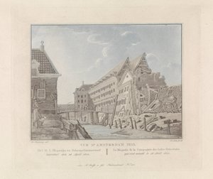 View of the Collapsed East India Warehouse in Amsterdam, 1822 (series title: Views of Amsterdam) by A. Lutz