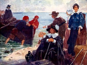 A Band of Exiles Moor Their Bark on the Wild New England Shore by A. S. Forrest