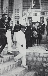 Album: Duce: Benito Mussolini during an Official Visit in Sicily (b/w photo) by A. Scarlata
