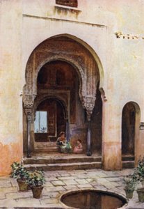 The Alhambra, Court of the Mexuar, West Facade by A. Trevor Haddon