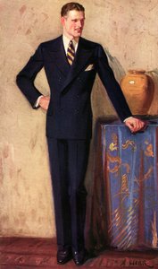 Illustration of Man Wearing Double-Breasted Suit, c.1925