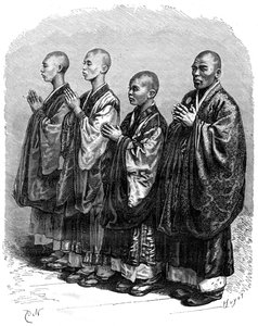 Buddhists in Prayer, Japan, 19th century
