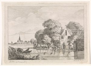 Fisherman and a Woman in Front of a House