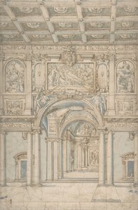 Study of the Interior of Santa Maria Maggiore in Rome, 1621-46 by Abbate Paolo de Angelis