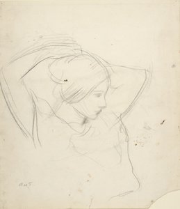 Girl Arranging Her Hair by Abbott Handerson Thayer
