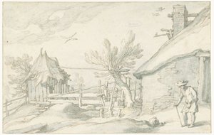 Farmyard with Farmhouse and Barn by Abraham Bloemaert