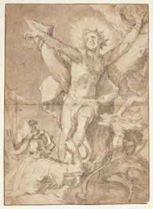 Saint Sebastian Tied to a Tree by a Roman Soldier