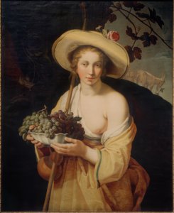 Shepherdess with Grapes