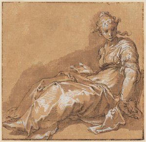 Seated Woman, Turned towards the Left by Abraham Bloemaert
