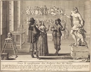 A Sculptor in His Atelier by Abraham Bosse
