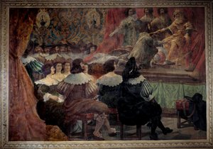 A theatrical representation in the 17th century at the Chateau de Grosbois. Painting by Abraham Bosse (1602-1676) by Abraham Bosse