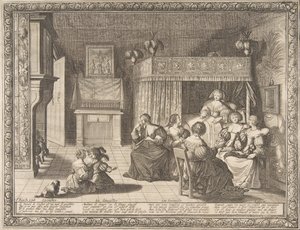 Visit to the New Mother, 1633 by Abraham Bosse