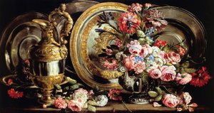 Still Life with Silver and Flowers