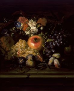 Still Life with Flowers and Fruits by Abraham Brueghel