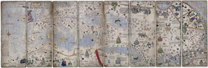 Four Vellum Leaves of the Catalan Atlas by Abraham Cresques