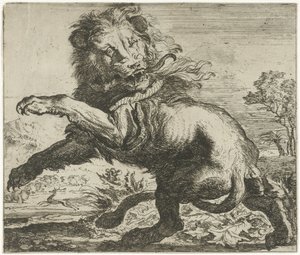 Lion and Snake Fighting