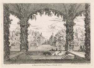 Garden with Bath (series title: Architectural Gardens) by Abraham Genoels
