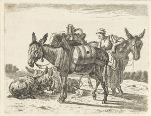 Pack Donkeys by Abraham Hendrik Winter