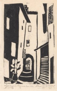 Street View with Stairs in Cagnes-sur-Mer by Abraham Johannes Jansma (signed by artist)