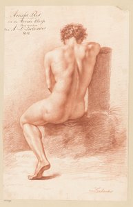 Seated Male Nude, Back View (2nd Prize 1812) by Abraham Lion Zeelander